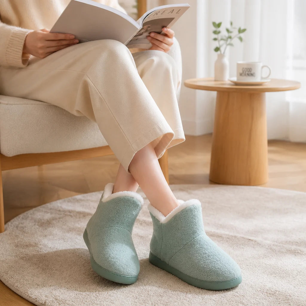 Soft Fleece-Lined Anti-Slip Slippers (Large Sizes)
