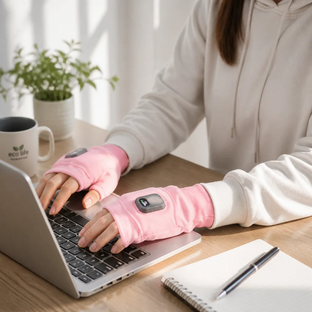USB Rechargeable Heated Half-Finger Bicycle Gloves