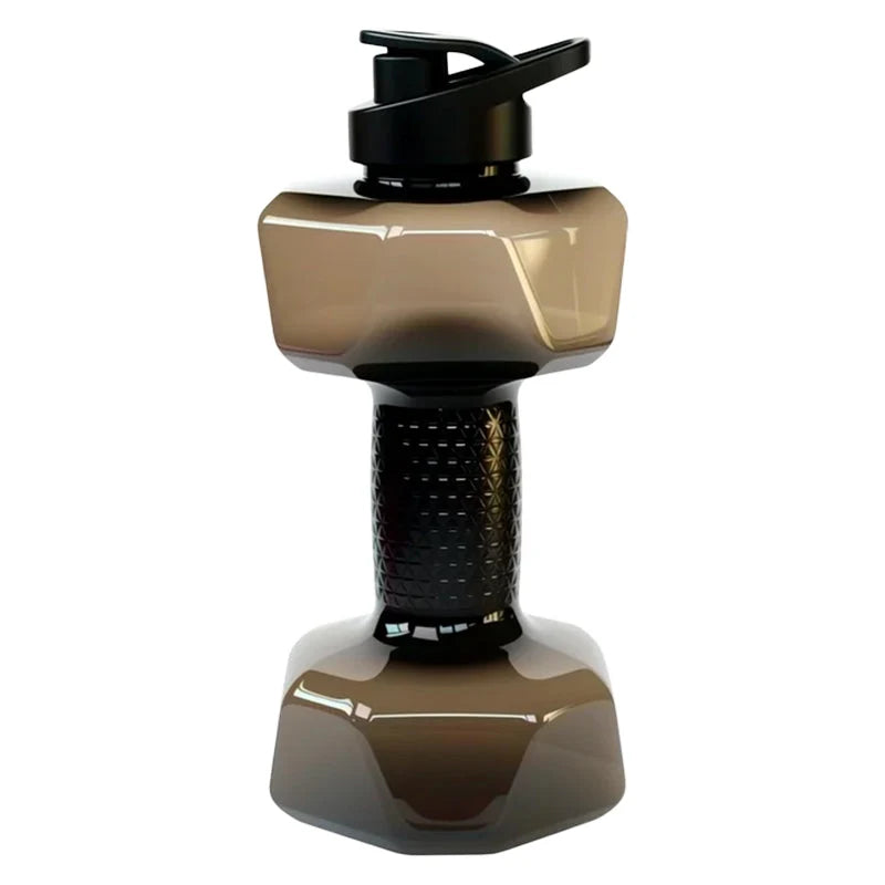 Dumbbell-shaped water bottle BPA-free with flip lid