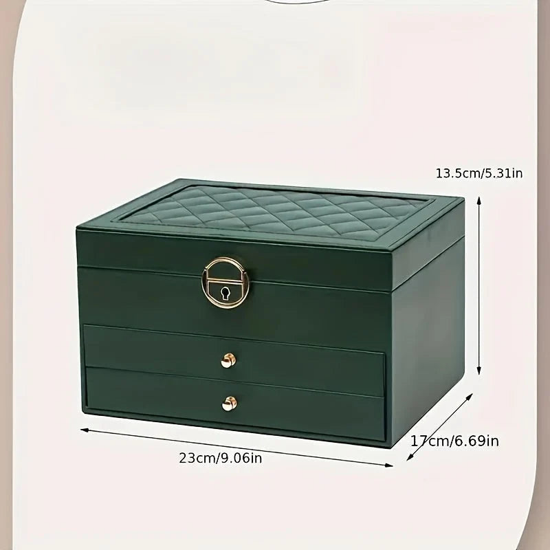 Jewelry Organizer Box Leather Travel Case