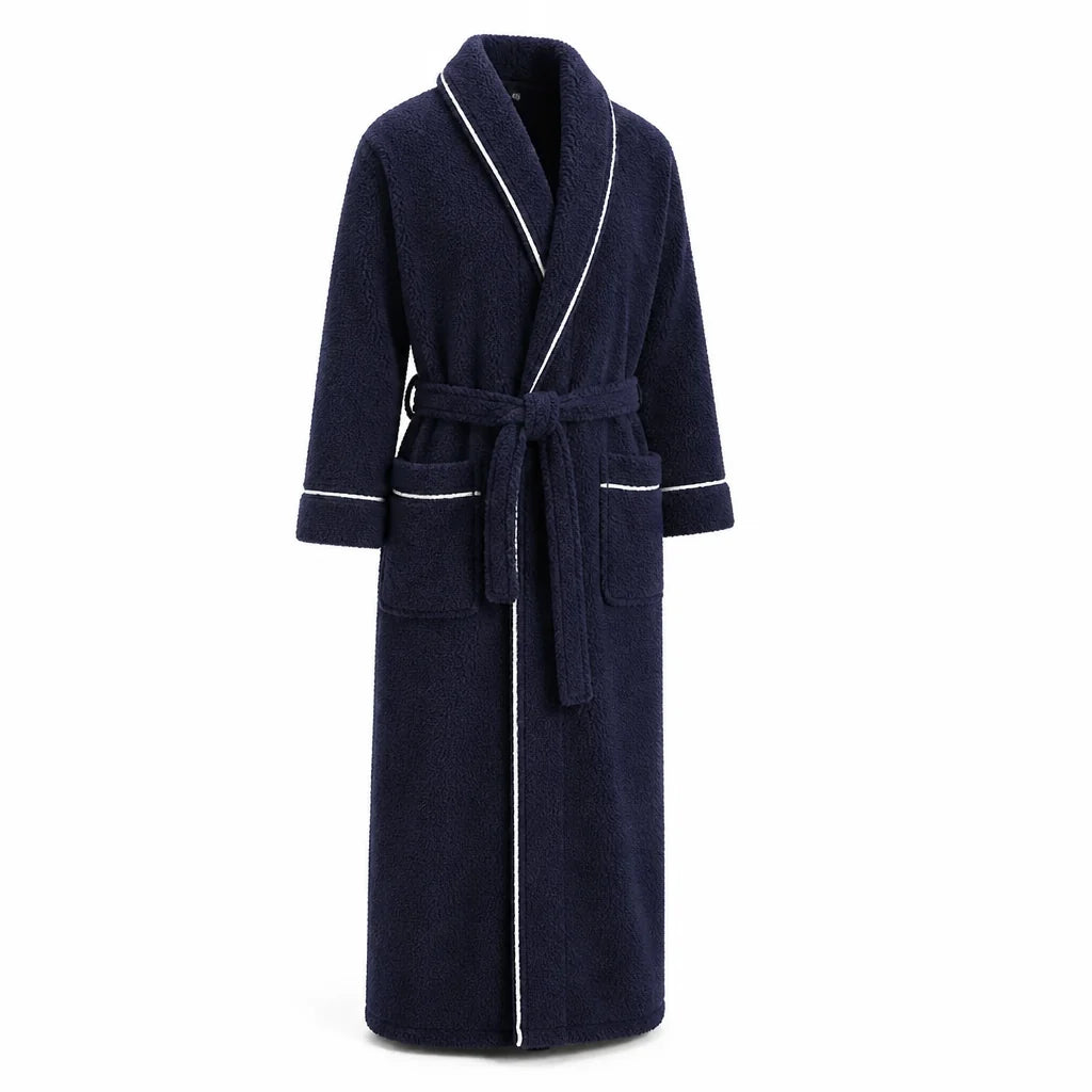 Bathrobe with Shawl Collar and Tie Belt (Unisex)