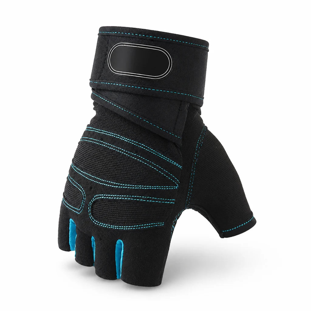 Breathable Padded Palm and Wrist-Supporting Weightlifting Gloves