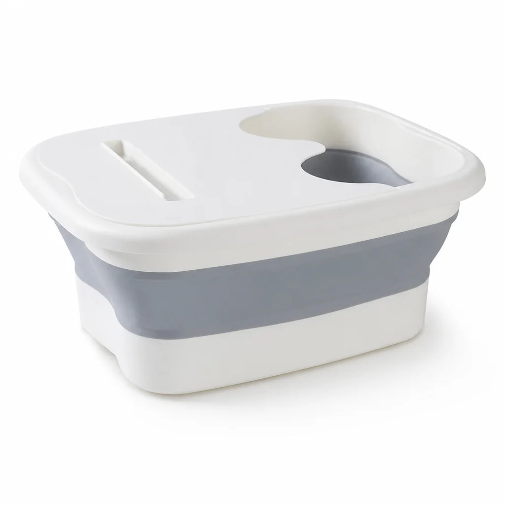 Foldable Silicone Foot Bath with Acupressure and Massage Rollers