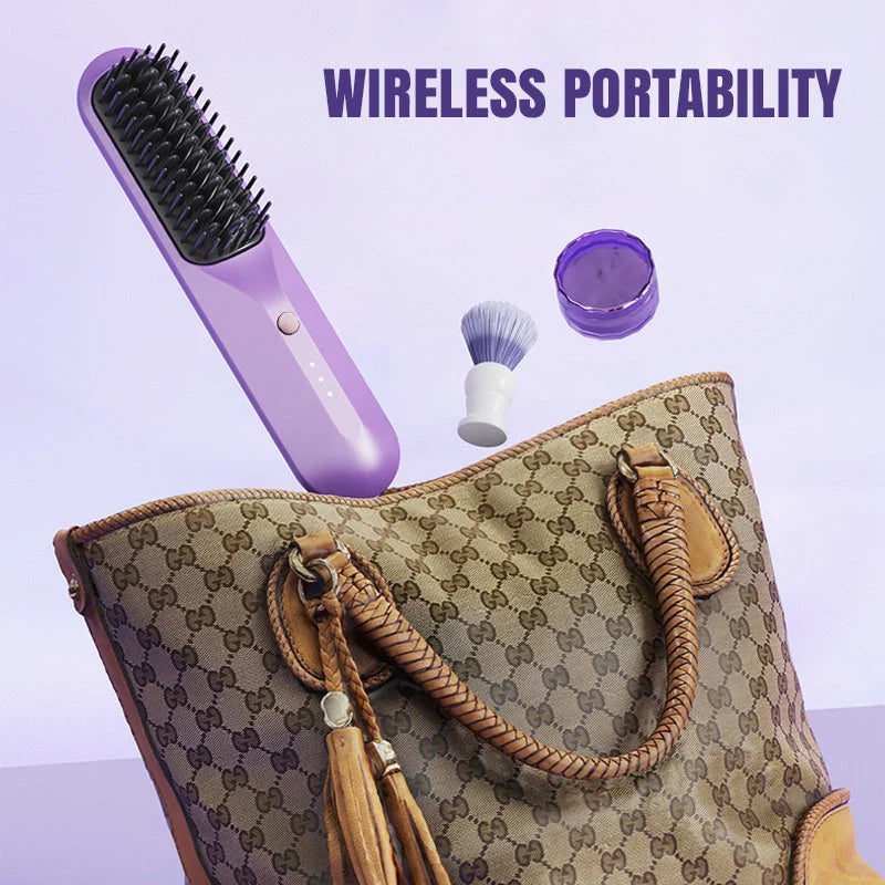 Cordless Hair Straightening Comb with Negative Ions