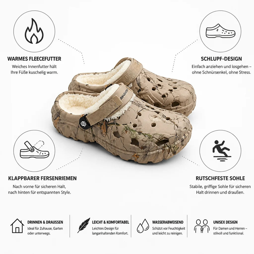 Fleece Lined Foldable Slip-On Non-Slip Clogs (Unisex)
