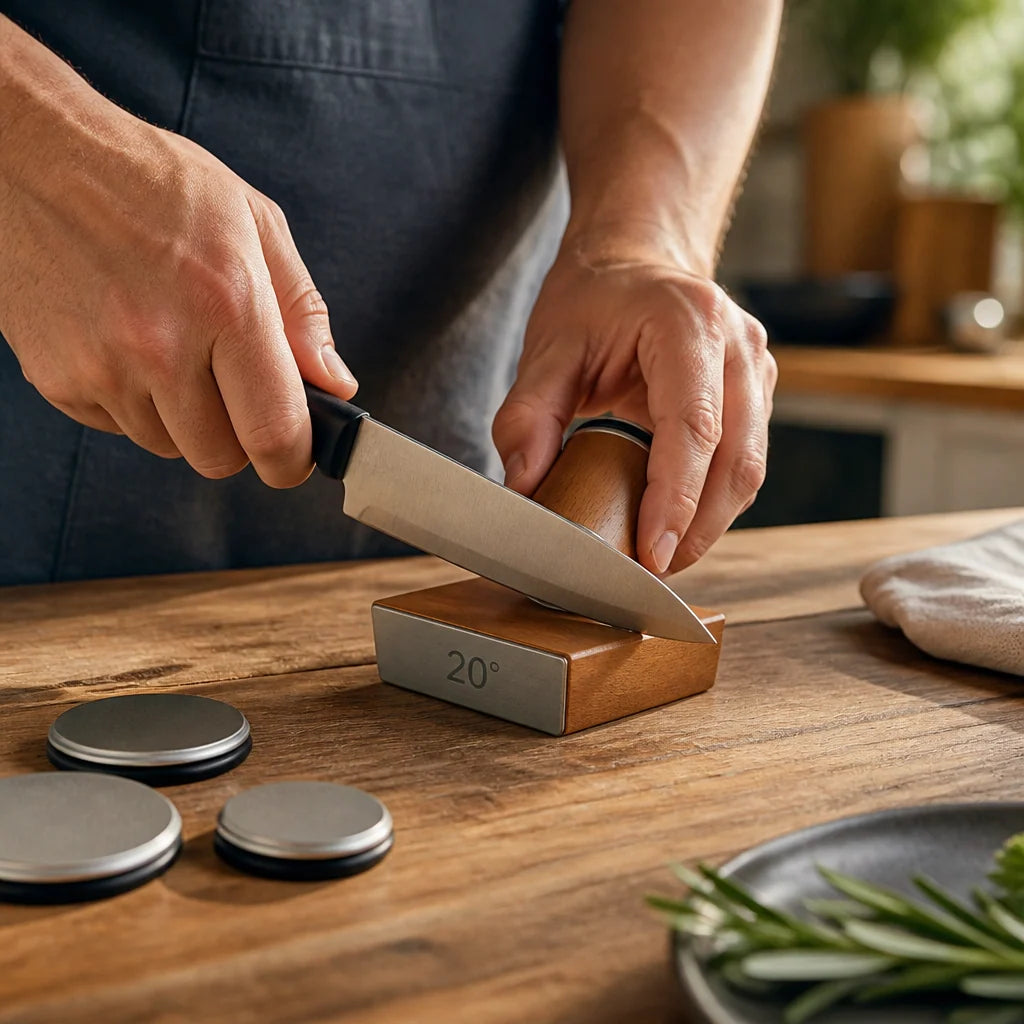 Knife Sharpening Stone Set Diamond Whetstone Magnetic Angle Guide