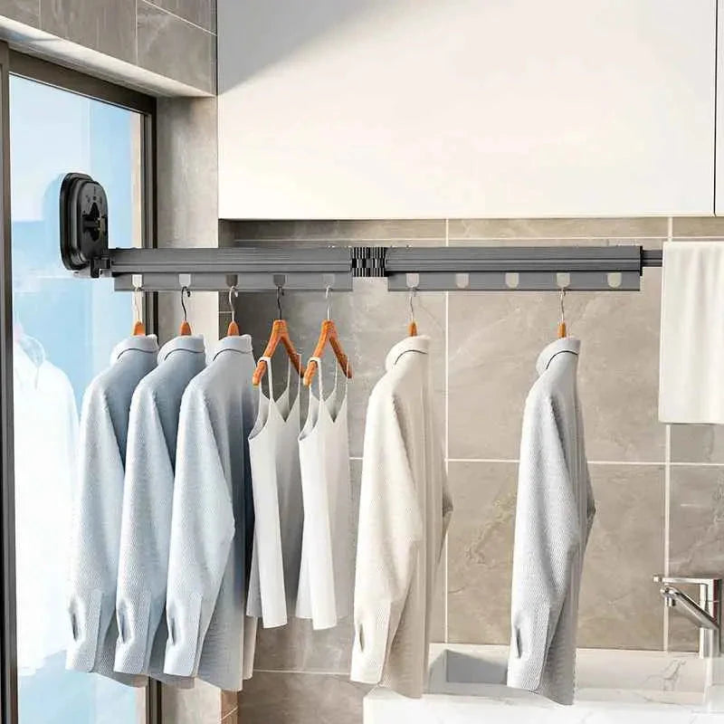Wall-mounted clothes dryer without drilling for small spaces