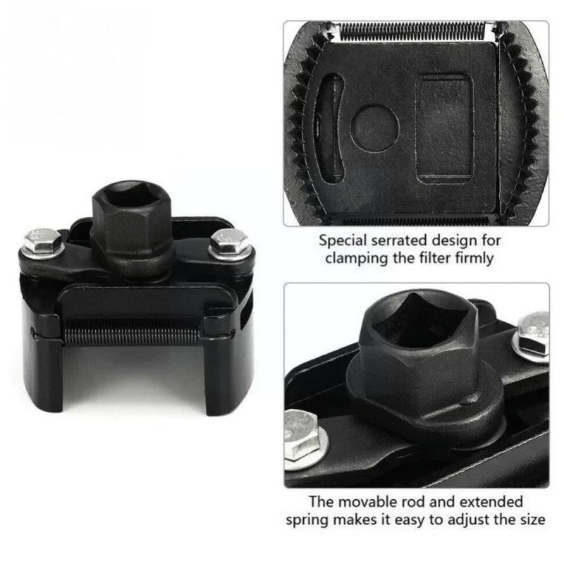 Adjustable Oil Filter Wrench 60–80 mm | 2-Claw Grabber for Oil Filter