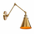 Adjustable Wall Lamp with Swivel Arm in Antique Brass