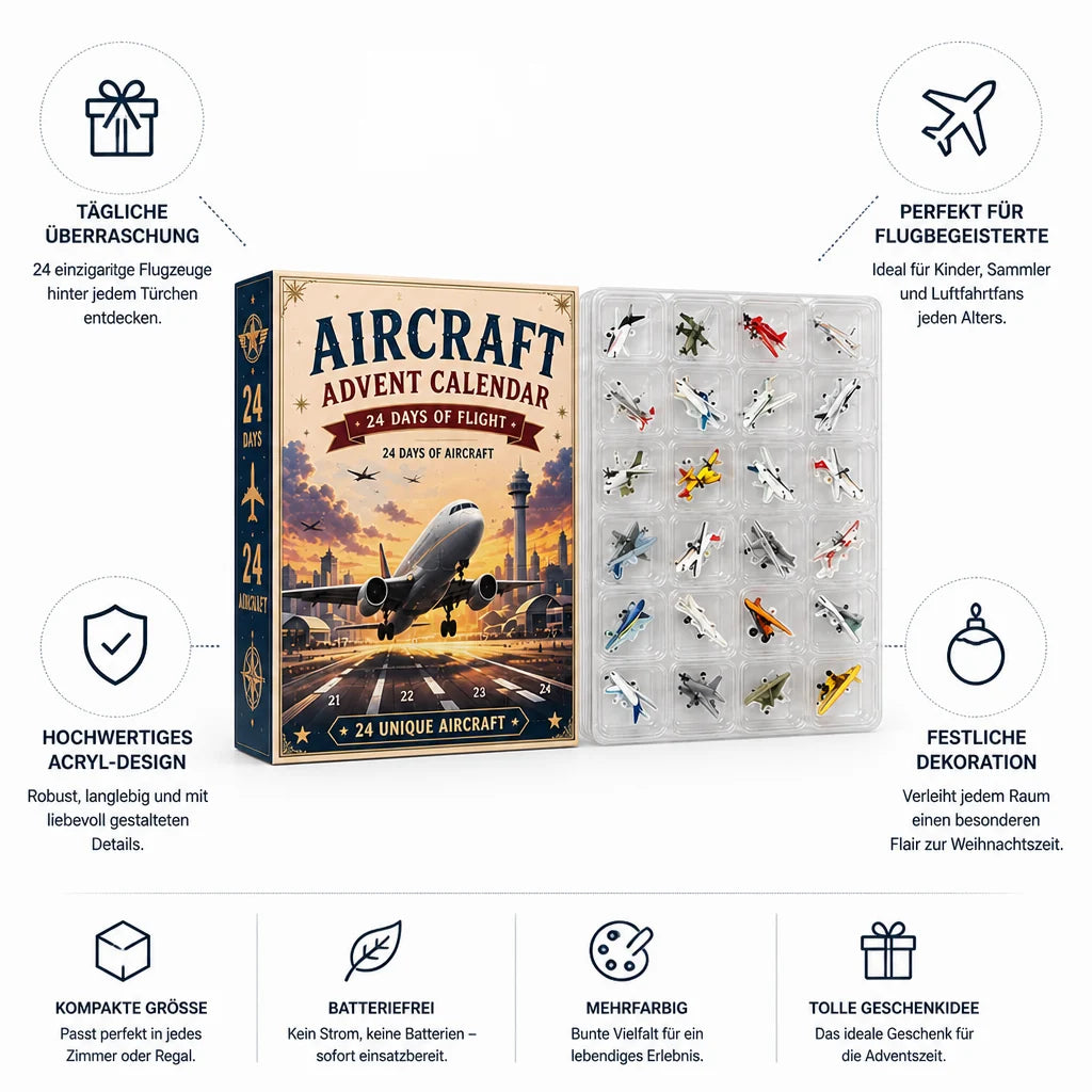 Multicolor Acrylic Airplane Advent Calendar (2D Design)