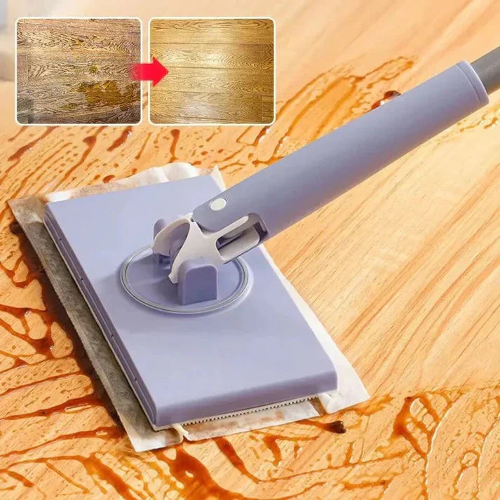 Microfiber Floor Mop Swivel Mop Head & Washable Pads (Wall Mount Holder)