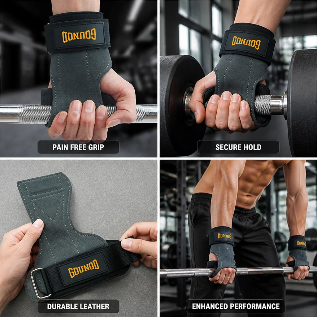 High-Quality Cowhide Leather Gloves for Weightlifting, Blister Resistant