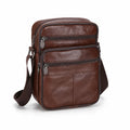 Genuine Cowhide Leather Shoulder Bag (Multiple Compartments)