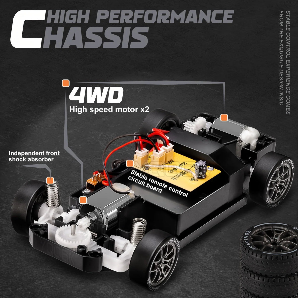 RC Drift Car 4WD LED Light Up Wheels (1:24 Scale)