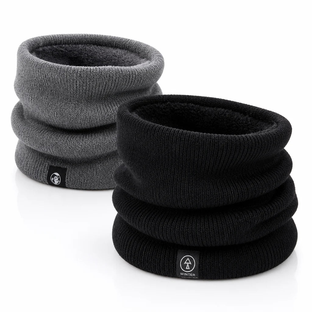 Double-layer knitted neck warmer (2-pack)
