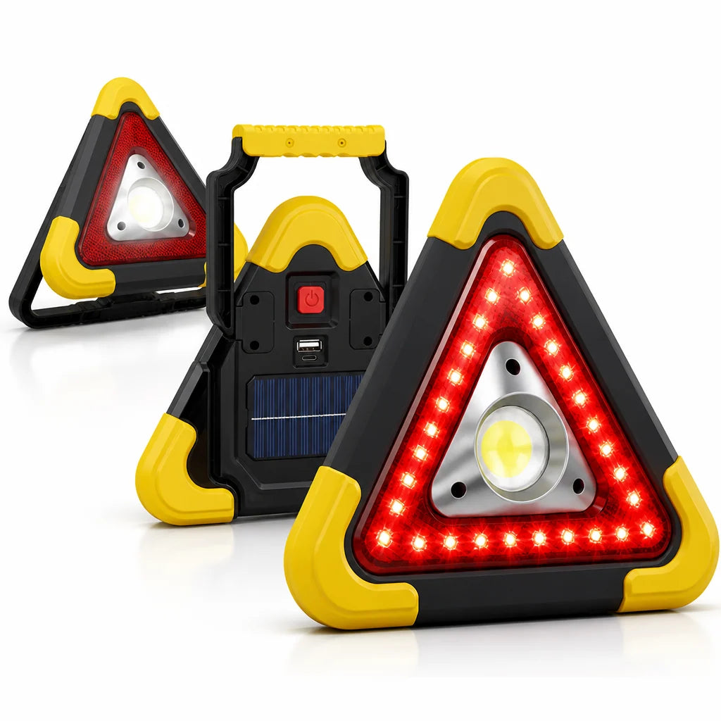 Emergency Triangle Light Solar USB Rechargeable (1200mAh)