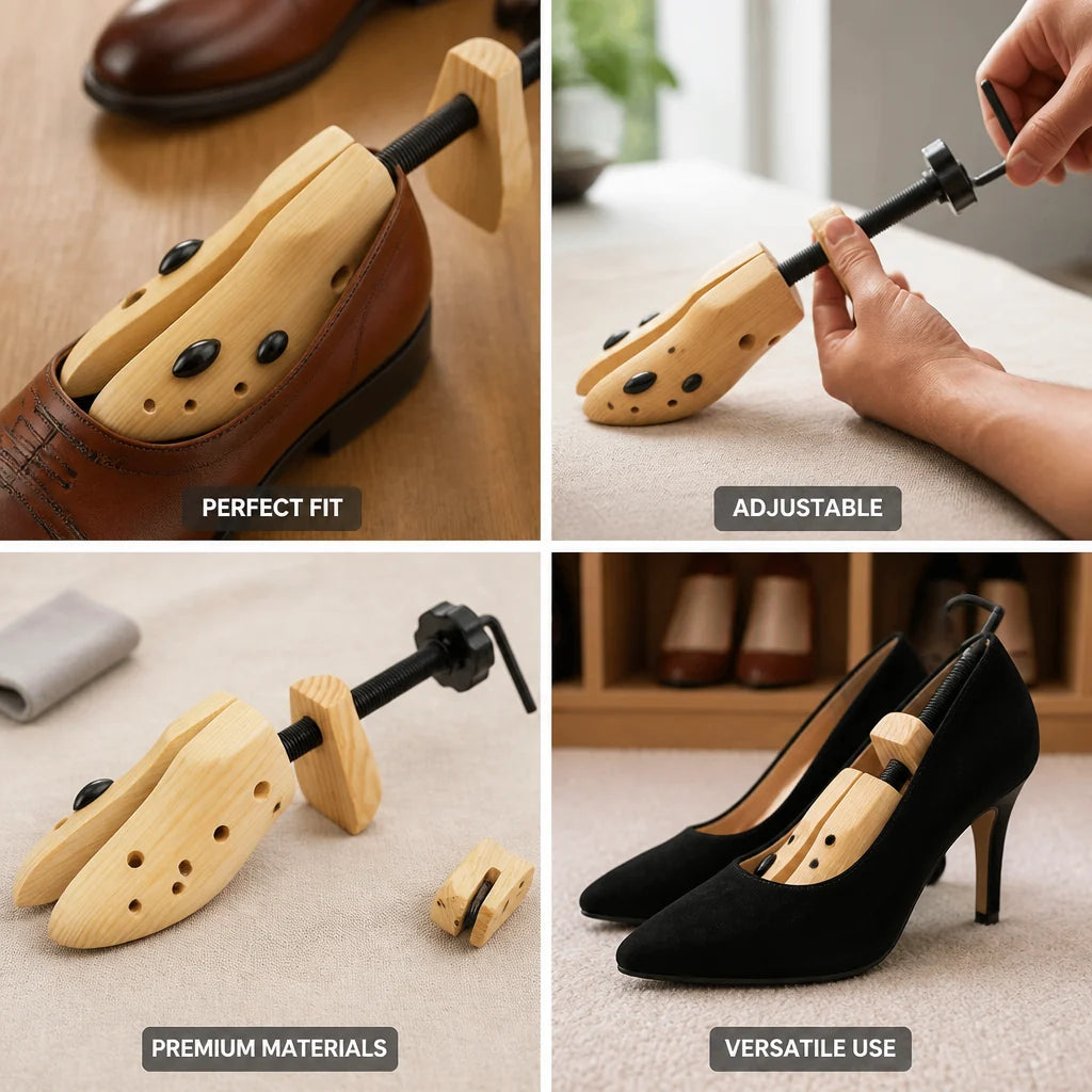 Adjustable Wooden Shoe Tree in Width & Length (Sizes 34-48)