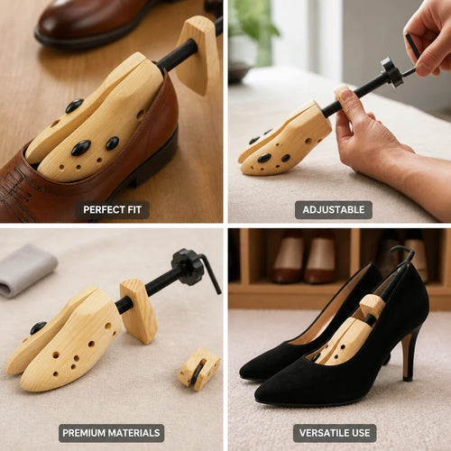 Adjustable Wooden Shoe Tree in Width & Length (Sizes 34-48)
