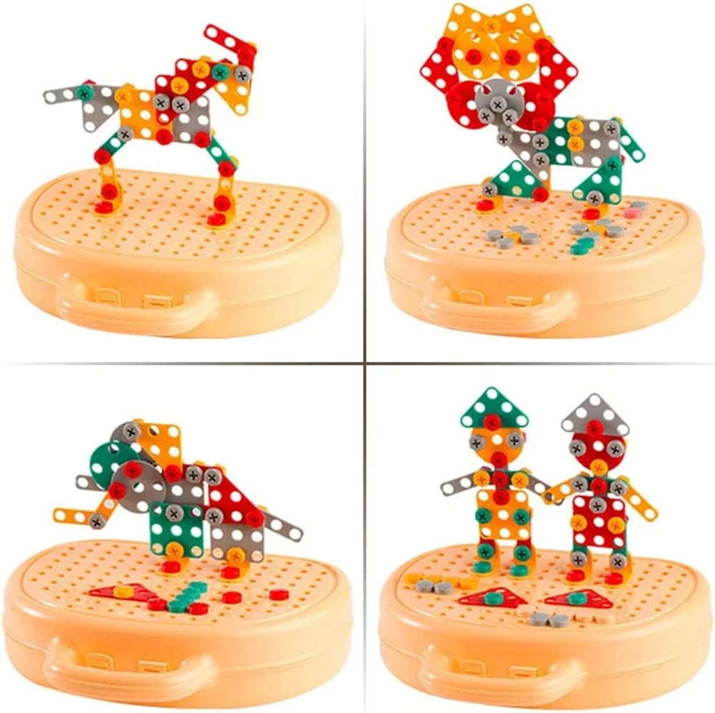 Electric Building Kit 203-Piece Working Toy Drill