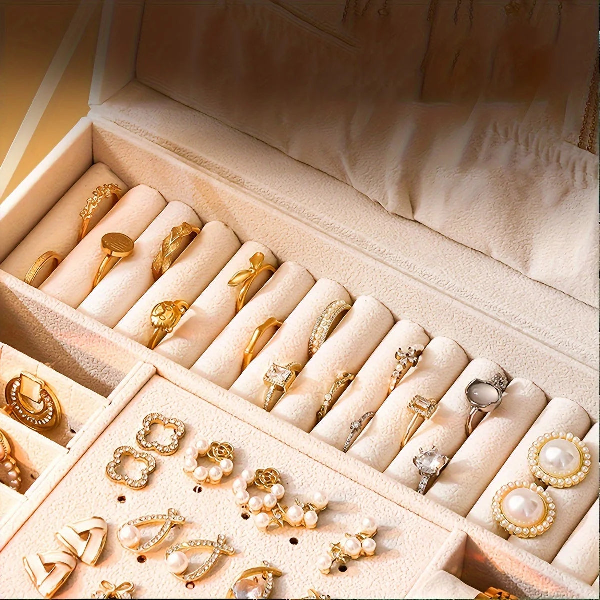 Jewelry Organizer Box Leather Travel Case