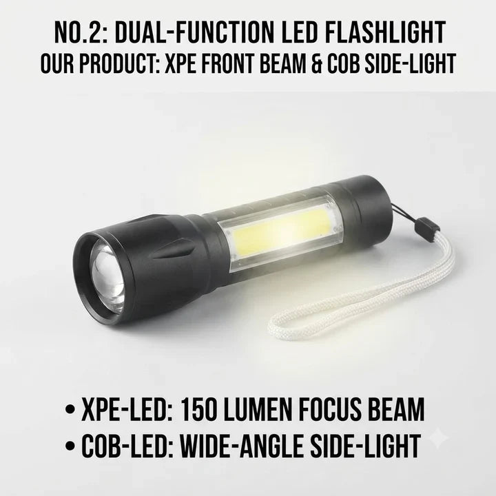 USB Rechargeable LED Flashlight 150 Lumens