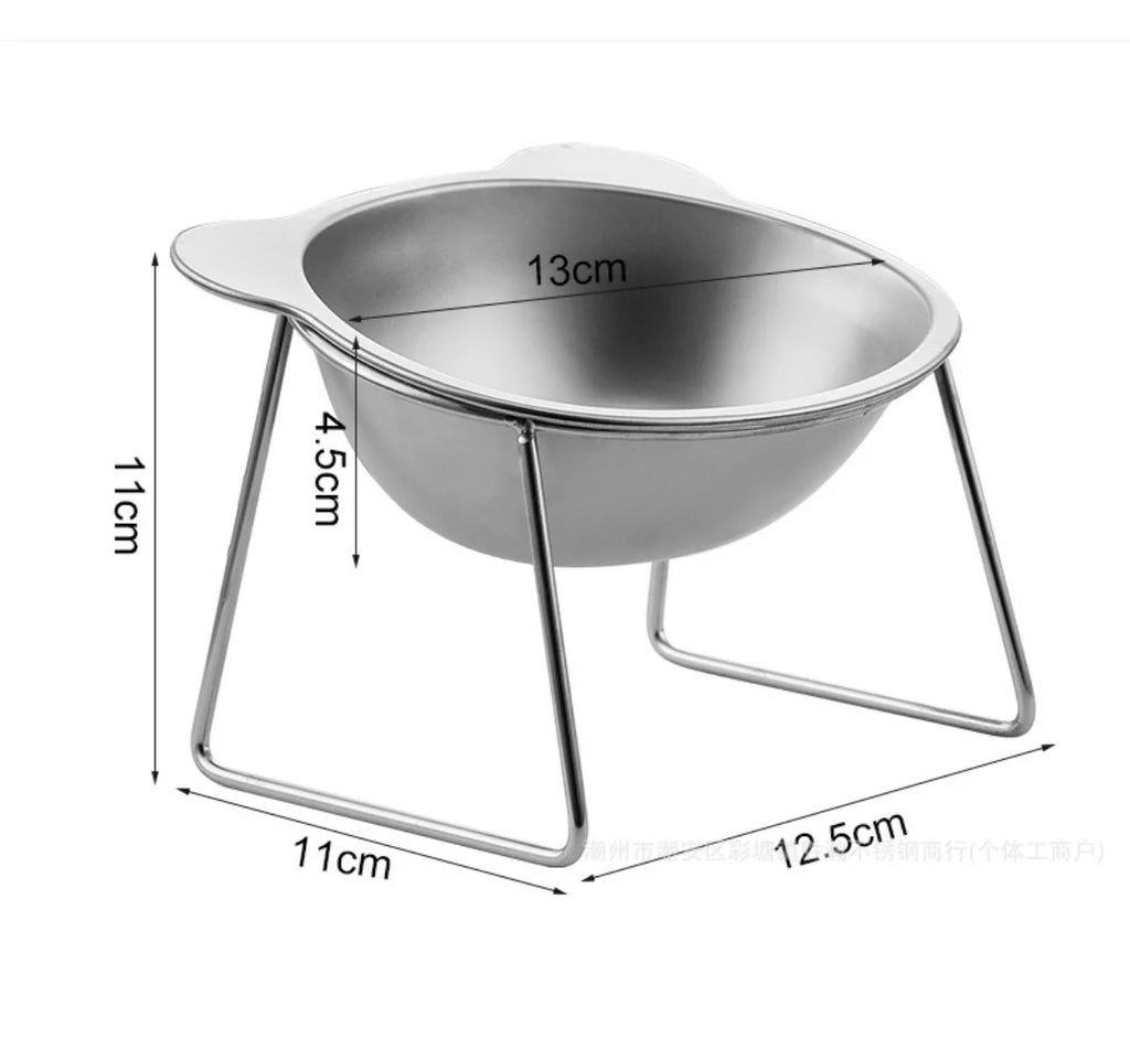 Small Dog Bowl Stainless Steel Tilted 15°
