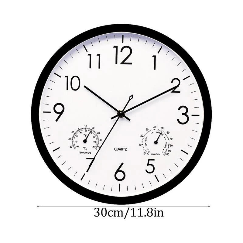 Outdoor clock with temperature and humidity display