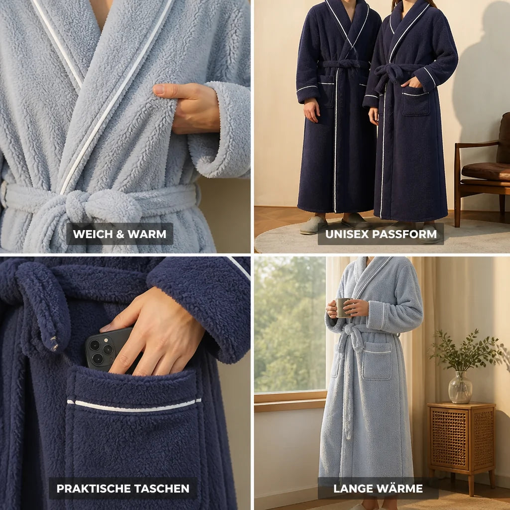 Bathrobe with Shawl Collar and Tie Belt (Unisex)
