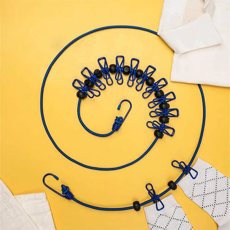 Elastic Clothesline with Clips