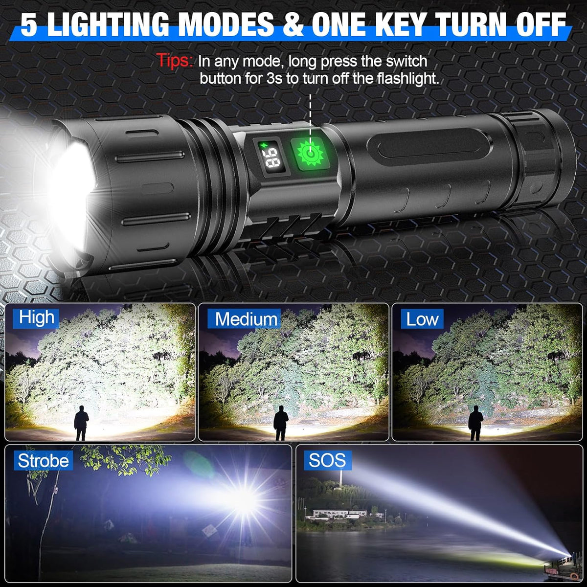 LED Flashlight – up to 100,000 Lumens