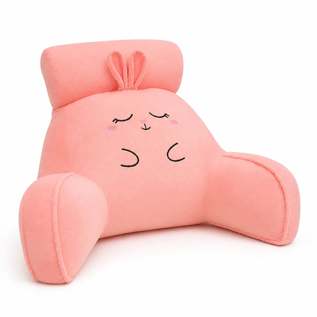 Extra-large reading pillow with memory foam and backrest (with armrests)