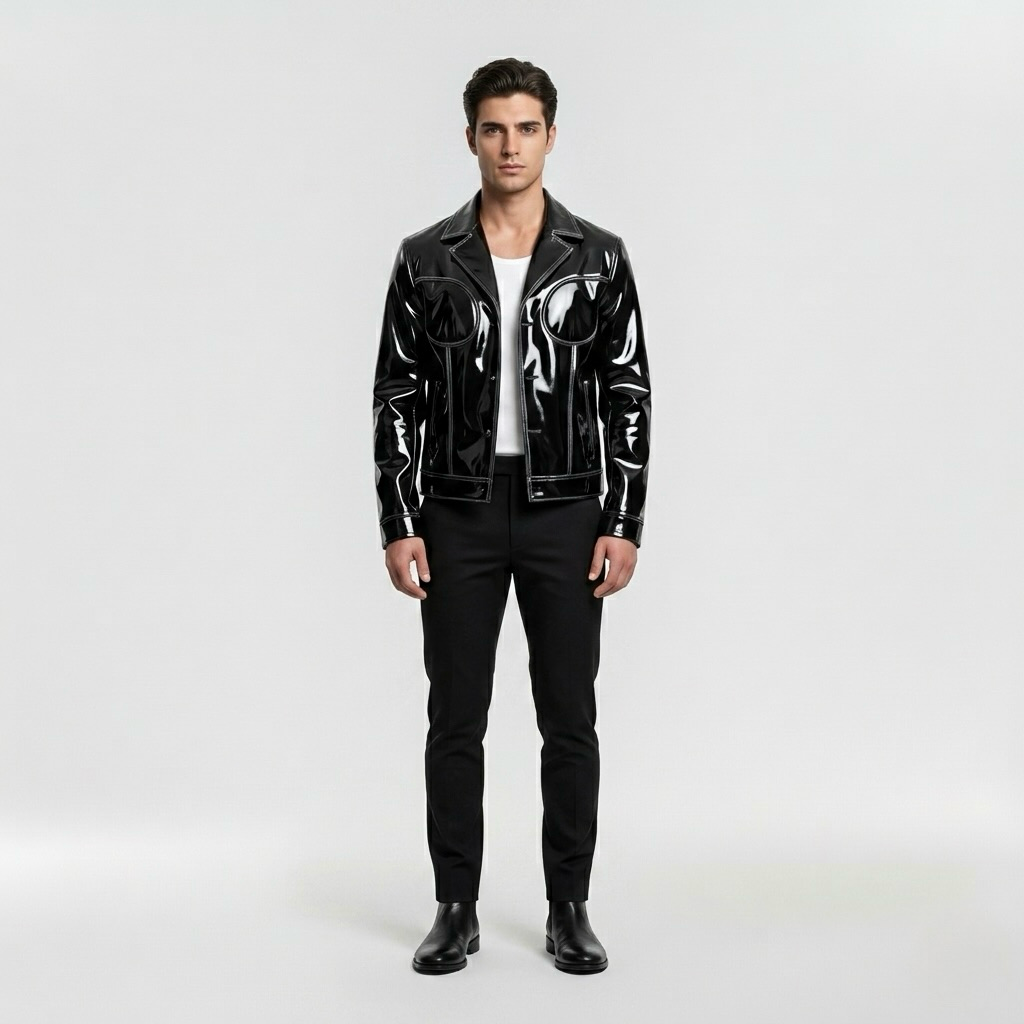 Men's High-Shine Coated Jacket
