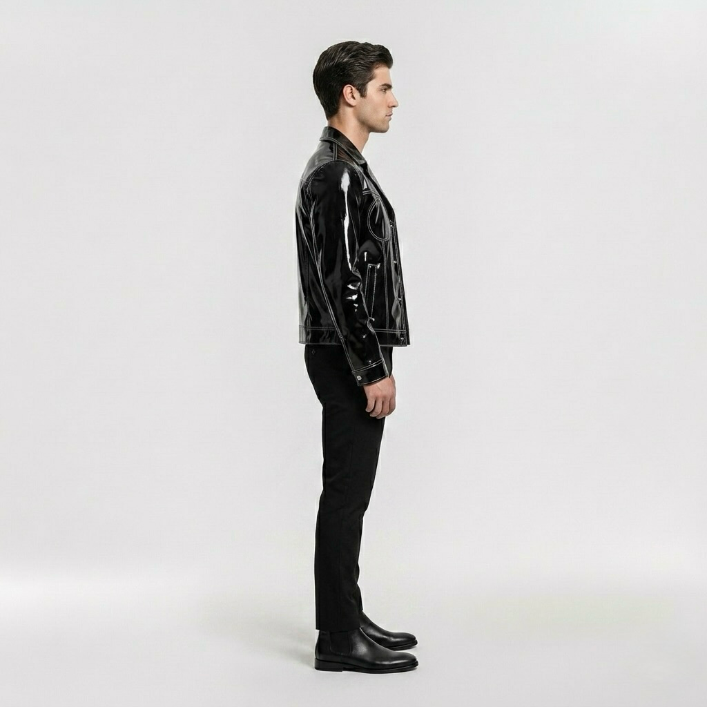 Men's High-Shine Coated Jacket
