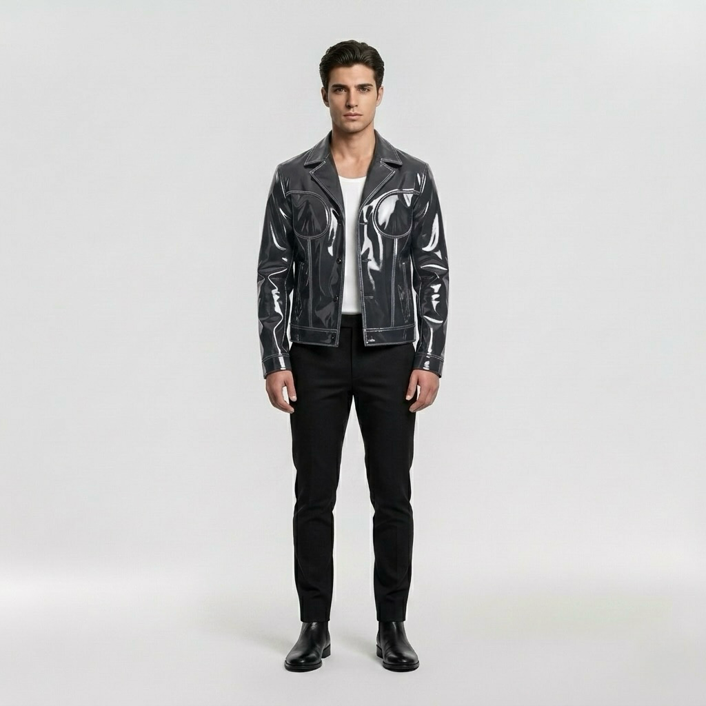 Men's High-Shine Coated Jacket