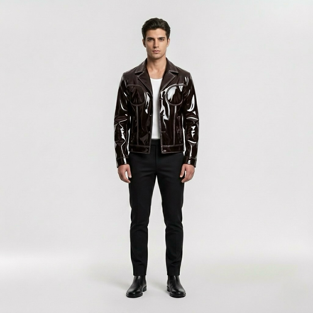 Men's High-Shine Coated Jacket