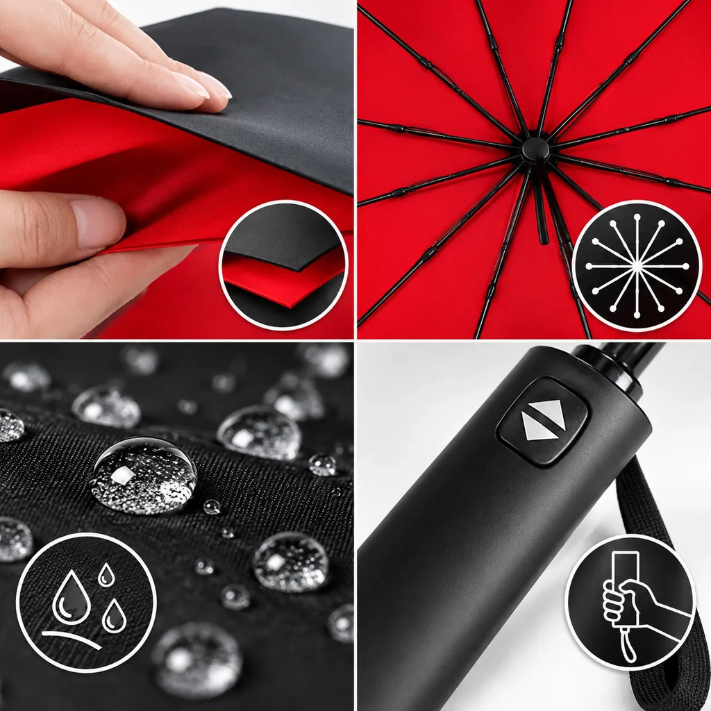 Travel Umbrella Windproof Aluminum Frame (12.6 in Folded)