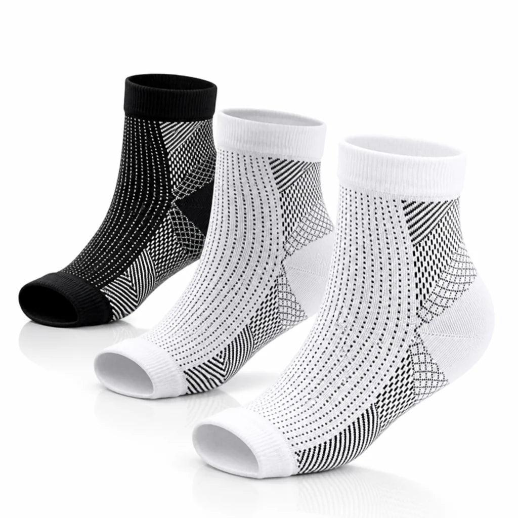 Targeted Compression Socks for Heel and Instep (Open Toes)