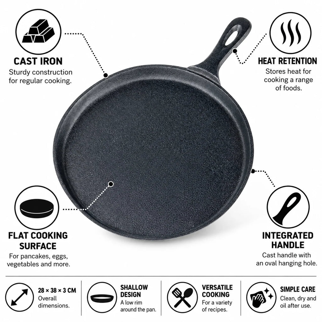 Cast Iron Pan Pre-Seasoned Natural Nonstick (10.2 in Skillet)
