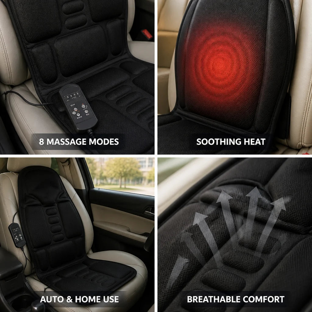 8-Mode Massage & Infrared Heat Seat Cushion (Car & Office)