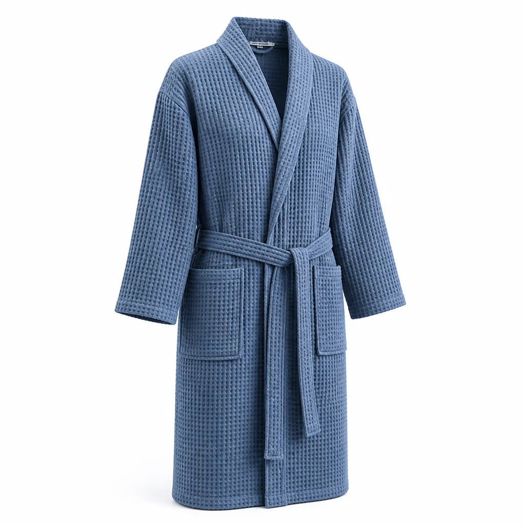 Lightweight Quick-Drying Waffle Cotton Bathrobe