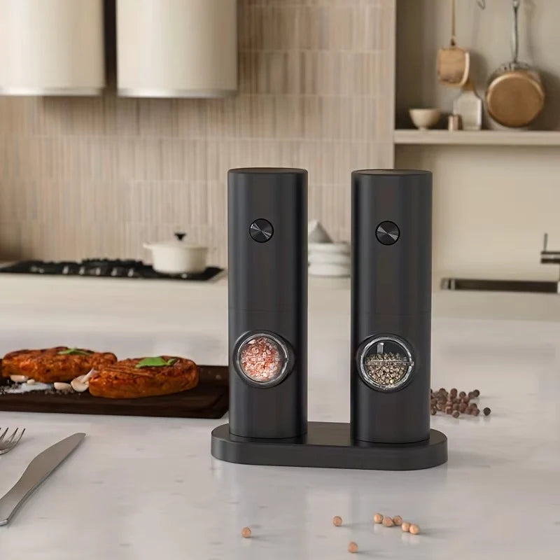 Electric Salt and Pepper Grinder Set With LED Light