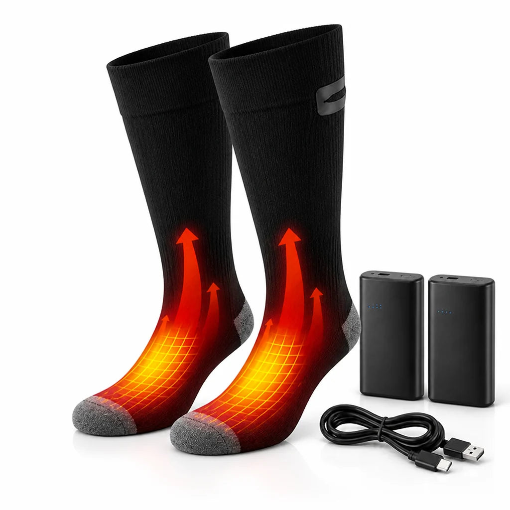 Spiral Heater & Rechargeable Heated Socks (3 Heat Settings)