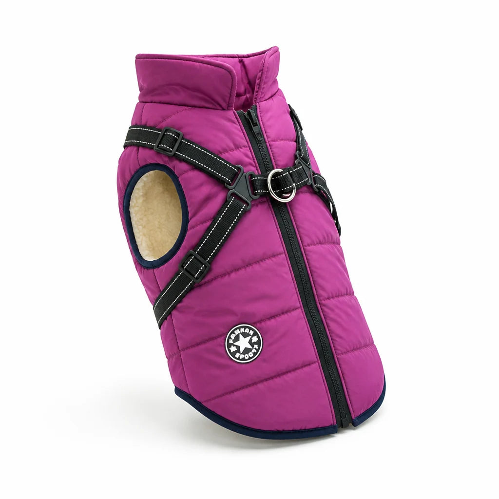 Dog Coat Water-Repellent Windproof Shell & Sherpa Fleece Lining