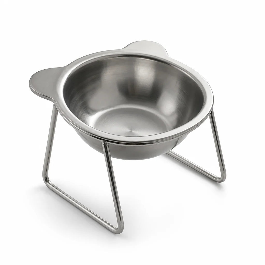 Small Dog Bowl Stainless Steel Tilted 15°