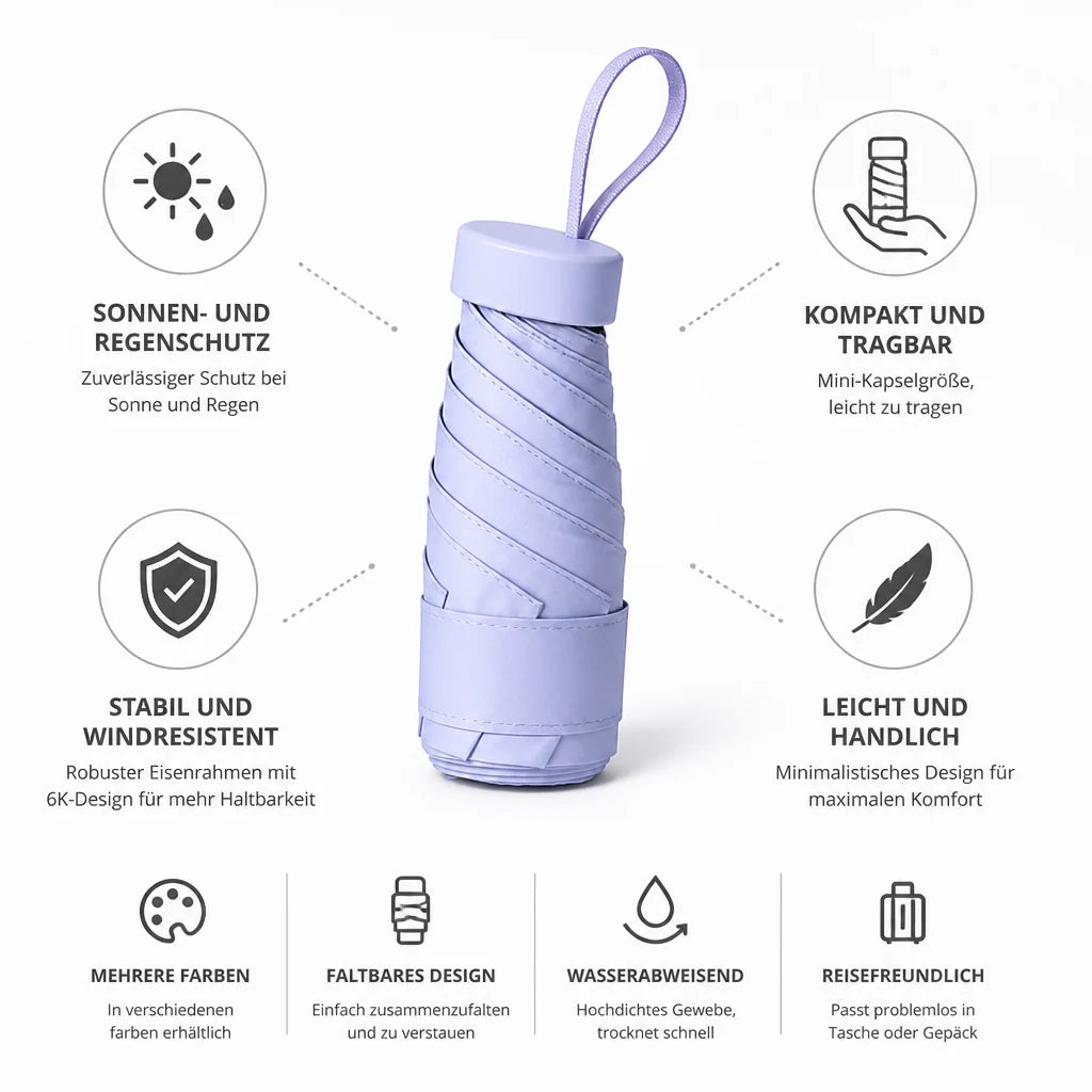 UV and Rain Resistant Foldable Capsule Umbrella