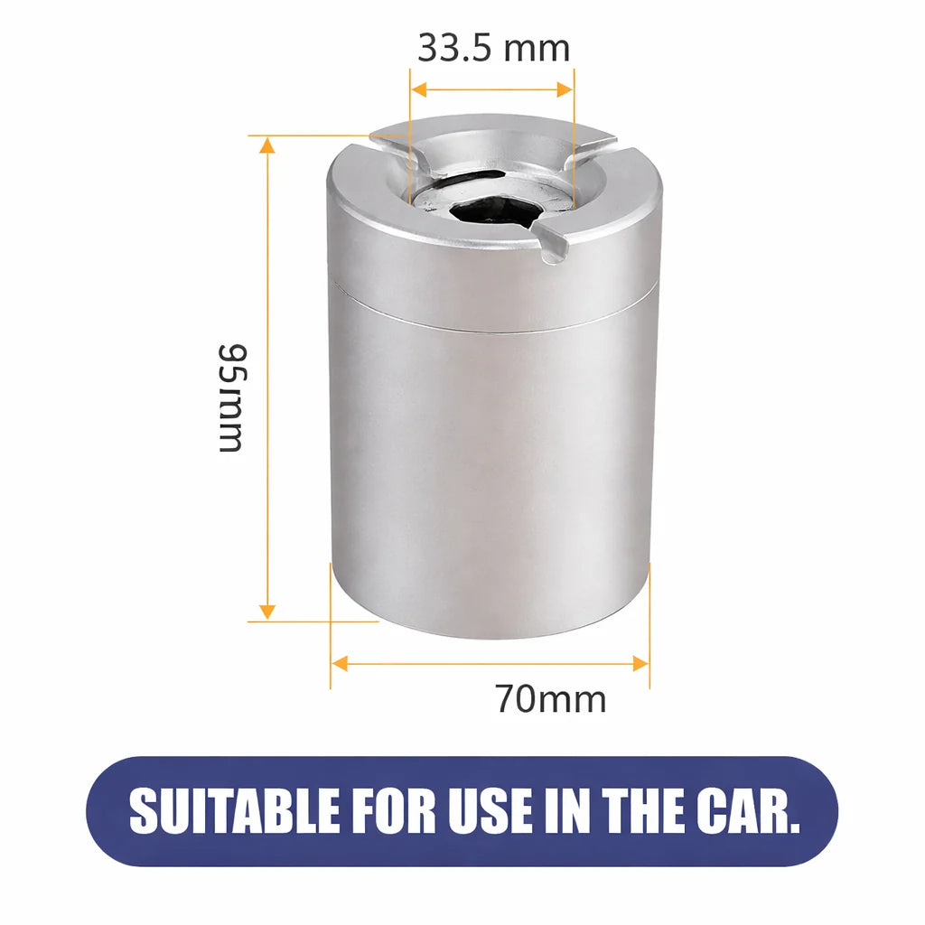 360° Stainless Steel Ashtray with Twist Lock