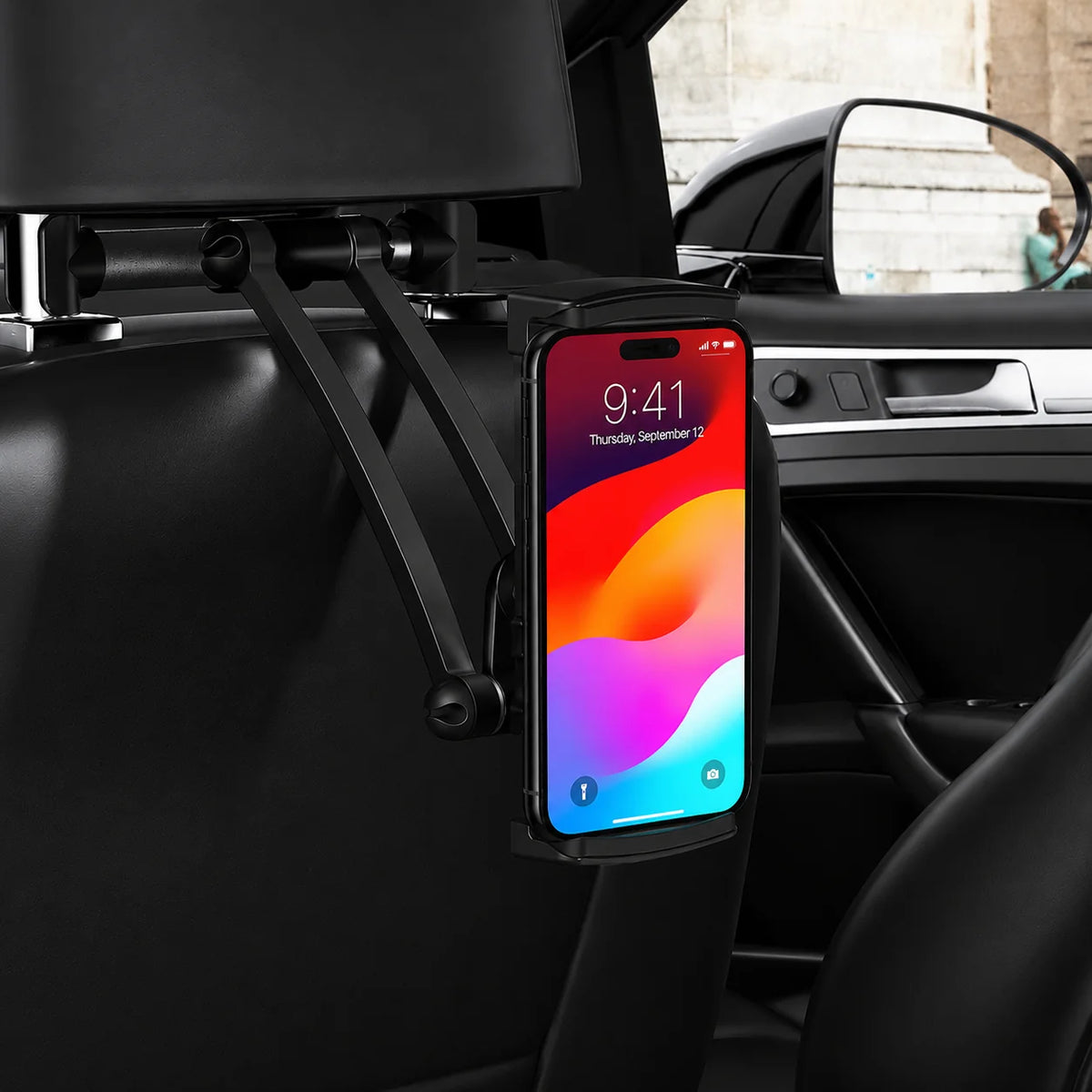 Car Headrest Mount – Aluminum for Mobile Phone & Tablet