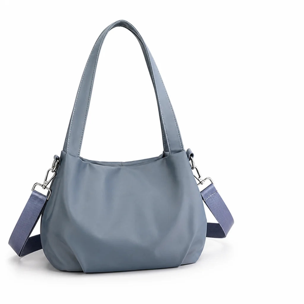 Waterproof nylon shoulder bag with multiple compartments