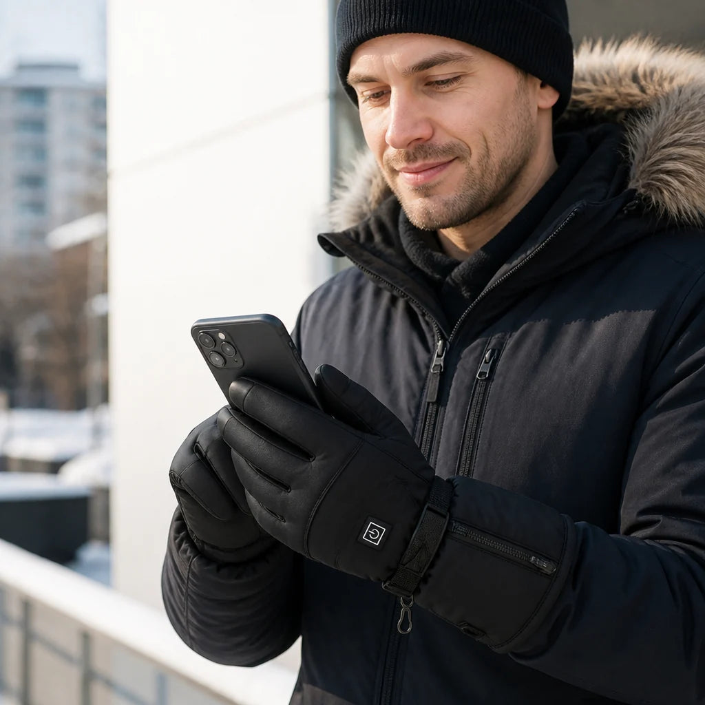 Rechargeable Heated Waterproof Gloves (3 Heat Settings & USB Power Bank)