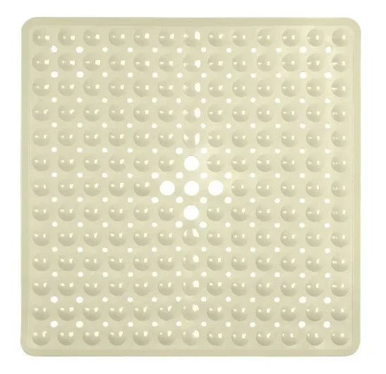 Non-slip shower mat with suction cups & quick drain (machine washable)